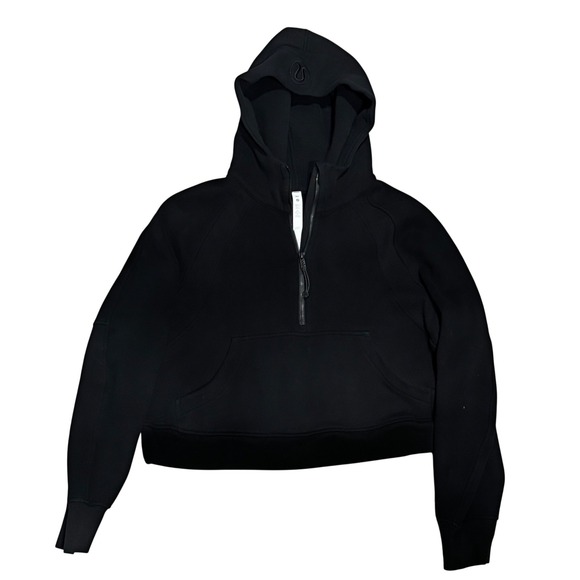 Lululemon Scuba Oversized Cropped Half Zip Hoodie Logo Athleisure M L Flawless - Picture 7 of 13